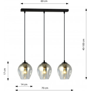 Lampa wisząca szklana Istar III | Emibig - 70cm