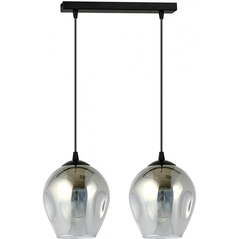 Lampa wisząca Istar II - Szklana, Czarno-Grafitowa | Emibig