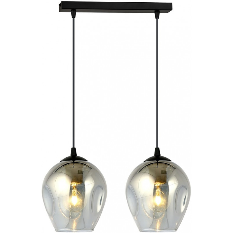 Lampa wisząca Istar II - Szklana, Czarno-Grafitowa | Emibig