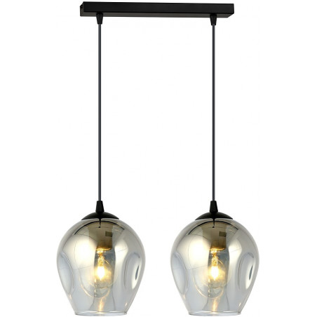 Lampa wisząca Istar II - Szklana, Czarno-Grafitowa | Emibig
