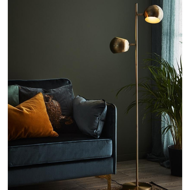 Lampa podłogowa Edgar - Mosiądz, Retro | Markslojd