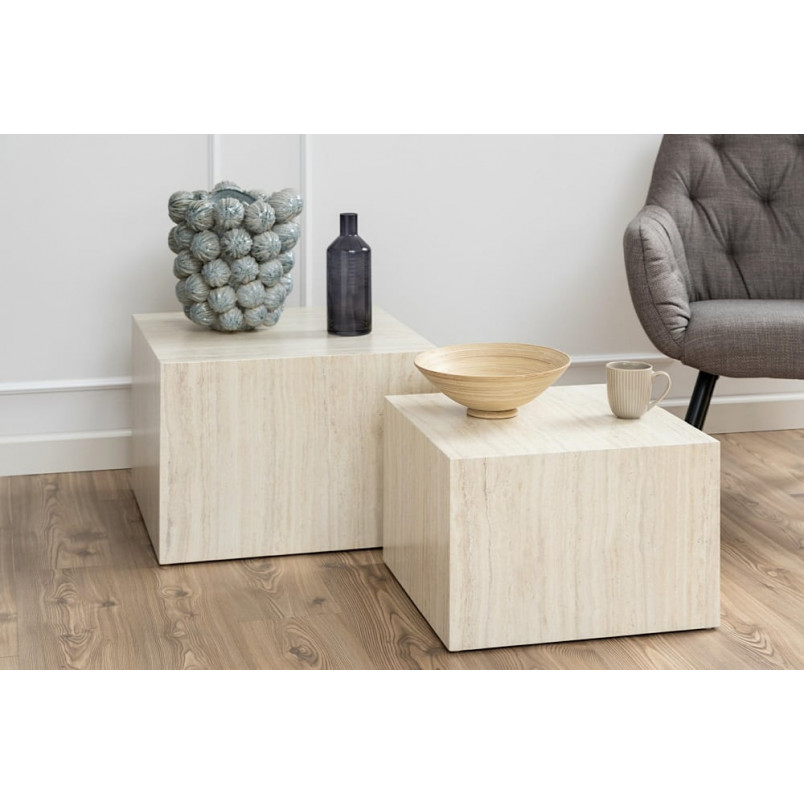 Zestaw stolików Dice beżowy Actona | Elegancki design