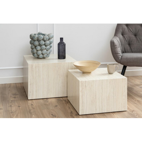 Zestaw stolików Dice beżowy Actona | Elegancki design