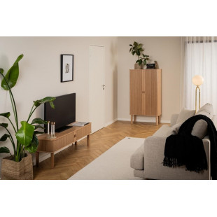 Szafka RTV Langley Actona | Fornirowana, 140x40cm, Dąb Actona