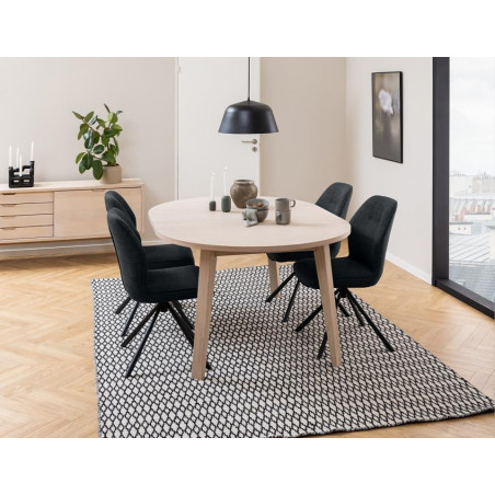 Stół okrągły rozkładany Actona A-Line | Dąb bielony 120-220cm