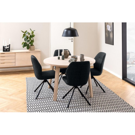Stół okrągły rozkładany Actona A-Line | Dąb bielony 120-220cm