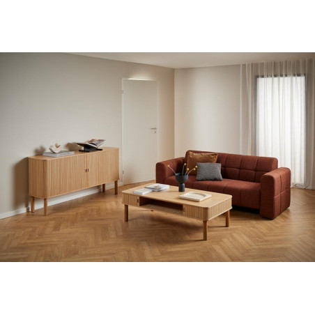 Stolik Langley Actona | 130x70cm | Schowek | Dąb