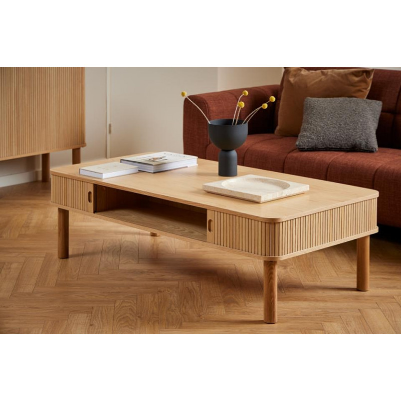 Stolik Langley Actona | 130x70cm | Schowek | Dąb