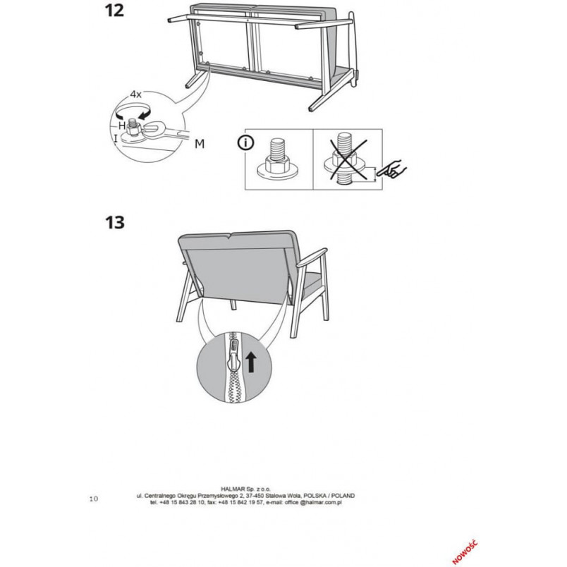Sofa 2-osobowa PRL Halmar | Design vintage Milano 120cm