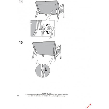 Sofa 2-osobowa PRL Halmar | Design vintage Milano 120cm