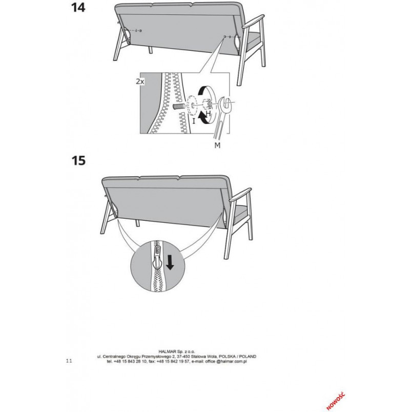 Sofa 3-osobowa PRL Halmar: Design i Komfort | Milano 175cm