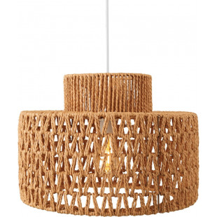 Lampa wisząca boho Raffle | Brązowa, pleciona | MaxLight