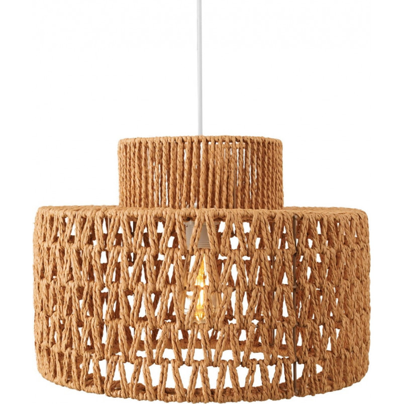Lampa wisząca boho Raffle | Brązowa, pleciona | MaxLight