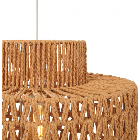 Lampa wisząca boho Raffle | Brązowa, pleciona | MaxLight