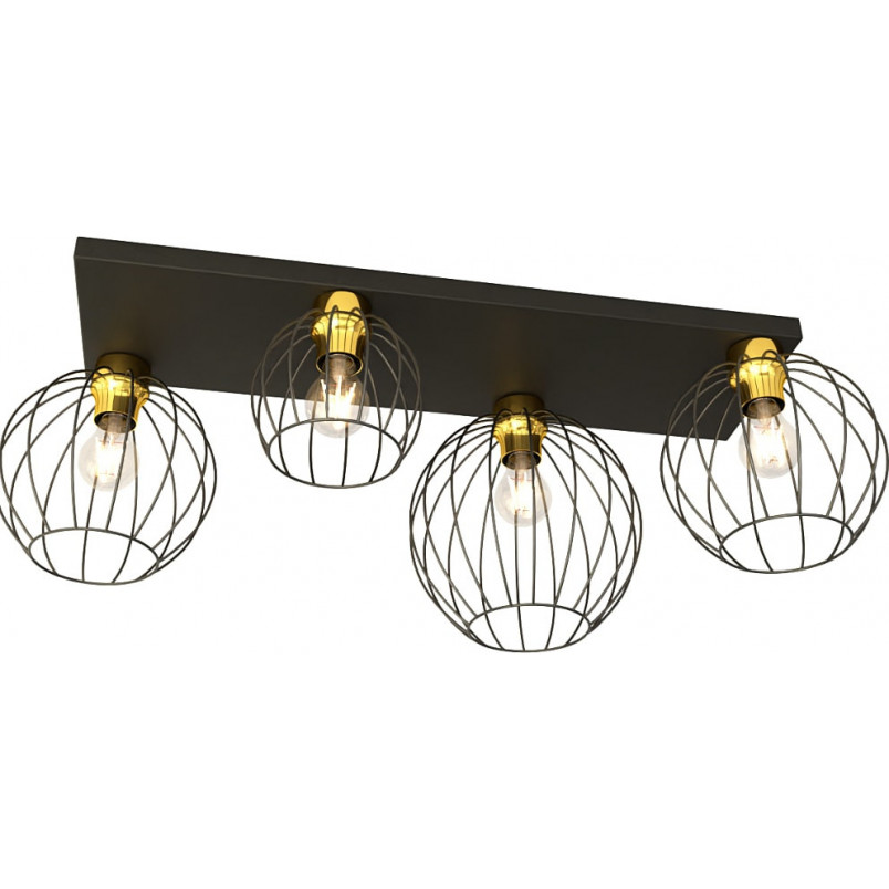 Plafon druciany Emibig Nest IV 83cm | Loft, Czarno-złoty
