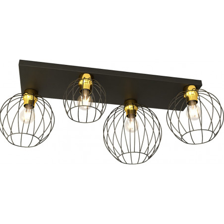 Plafon druciany Emibig Nest IV 83cm | Loft, Czarno-złoty