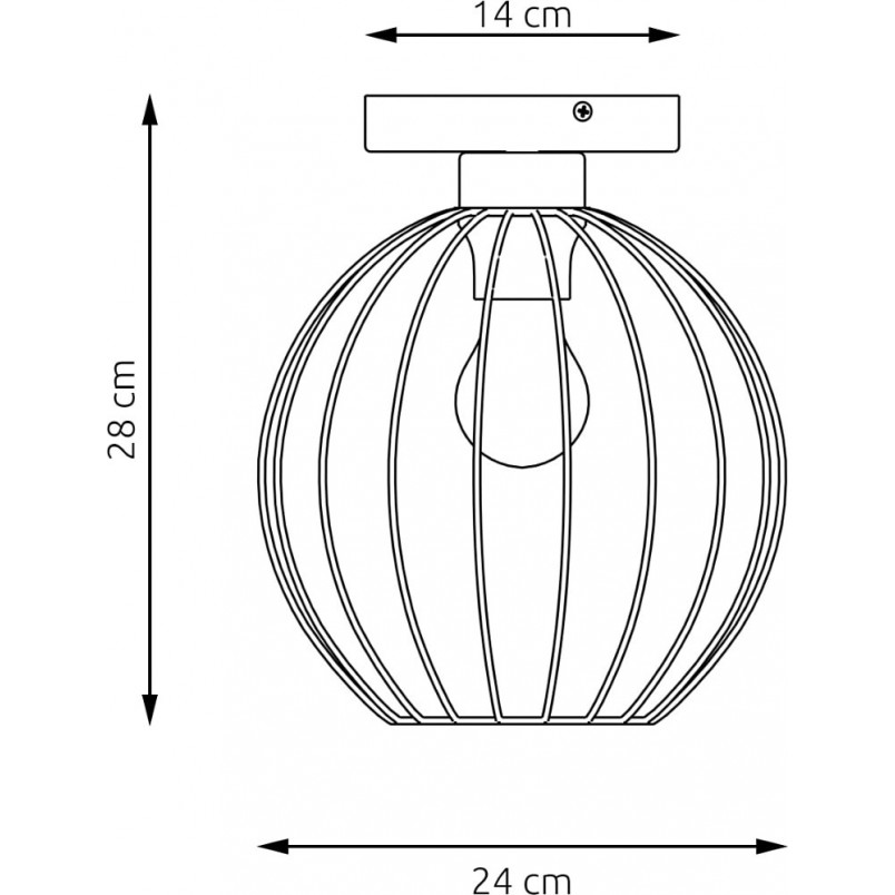 Plafon druciana kula Nest 24cm czarno-złoty | Emibig
