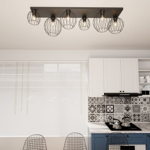 Plafon druciane kule Nest VI 126cm czarny - Emibig | Sklep z lampami