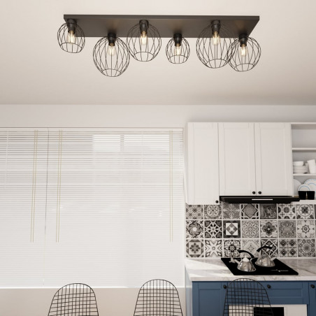 Plafon druciane kule Nest VI 126cm czarny - Emibig | Sklep z lampami