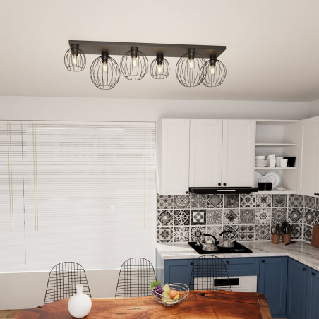 Plafon druciane kule Nest VI 126cm czarny - Emibig | Sklep z lampami