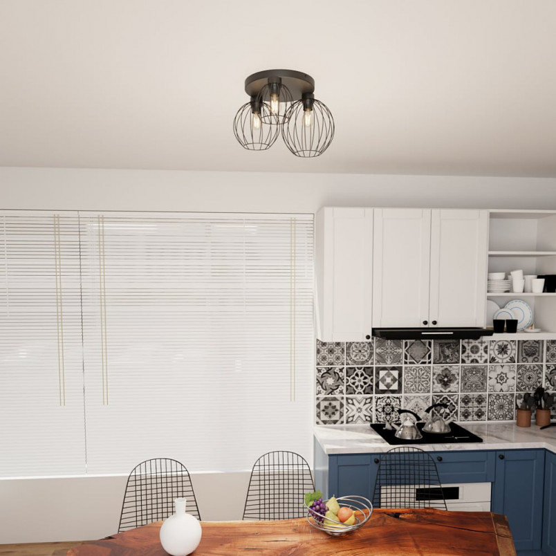 Plafon Emibig Nest Premium III - Druciane kule, czarny | Loft