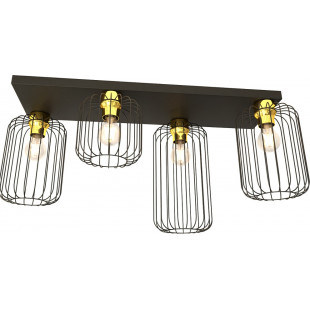 Plafon druciany 4 punktowy Barn 70cm czarno-złoty Emibig