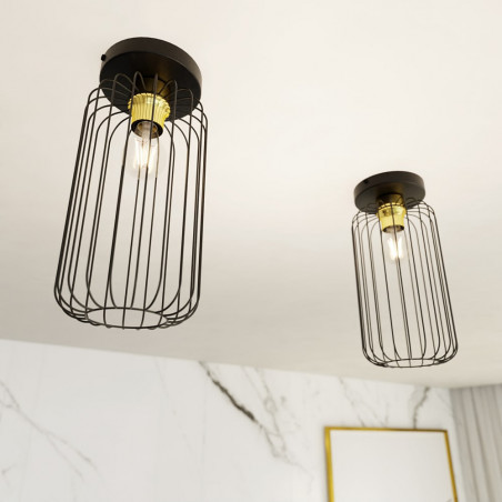 Plafon druciany Barn czarno-złoty Emibig | Loftowy design