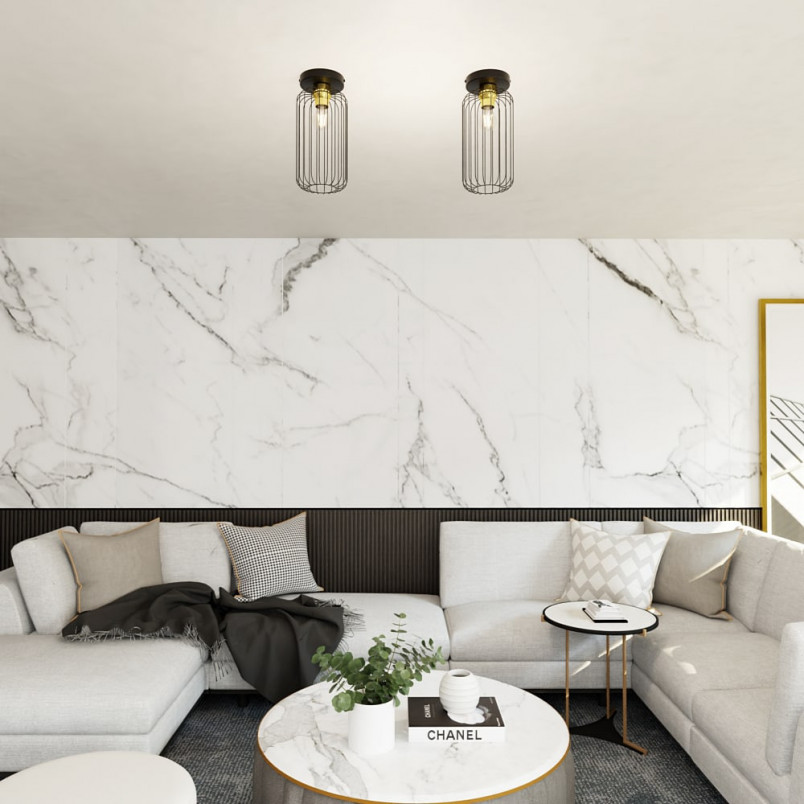 Plafon druciany Barn czarno-złoty Emibig | Loftowy design