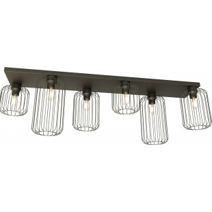 Plafon druciany 6 punktowy Barn 115cm czarny Emibig