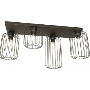 Plafon druciany 4 punktowy Barn 70cm czarny Emibig