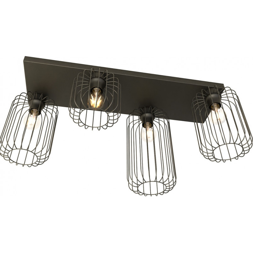 Plafon druciany Barn 4x E27 czarny - Emibig | Loftowa lampa