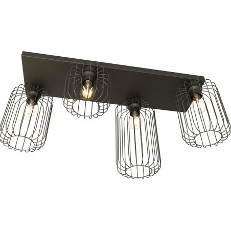 Plafon druciany Barn 4x E27 czarny - Emibig | Loftowa lampa