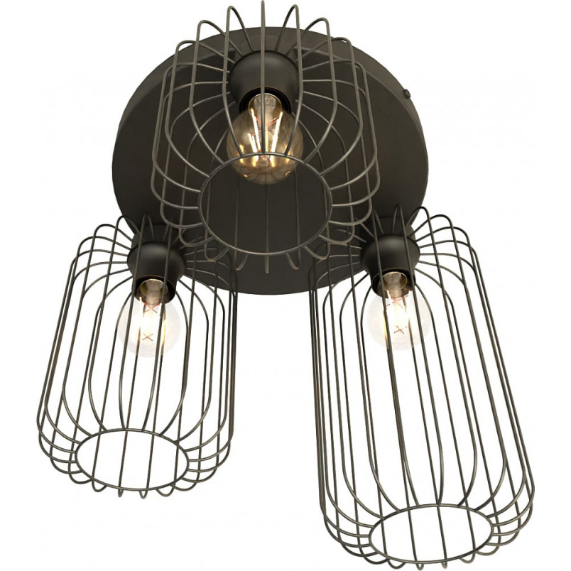 Plafon druciany Barn Premium 30cm czarny Emibig | Loftowy design
