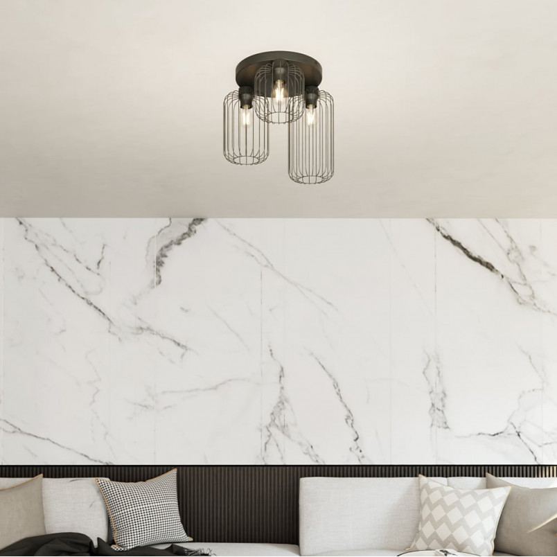 Plafon druciany Barn Premium 30cm czarny Emibig | Loftowy design