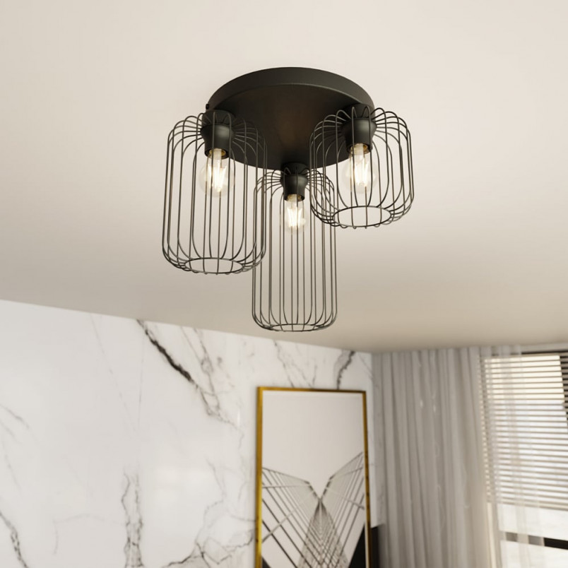 Plafon druciany Barn Premium 30cm czarny Emibig | Loftowy design