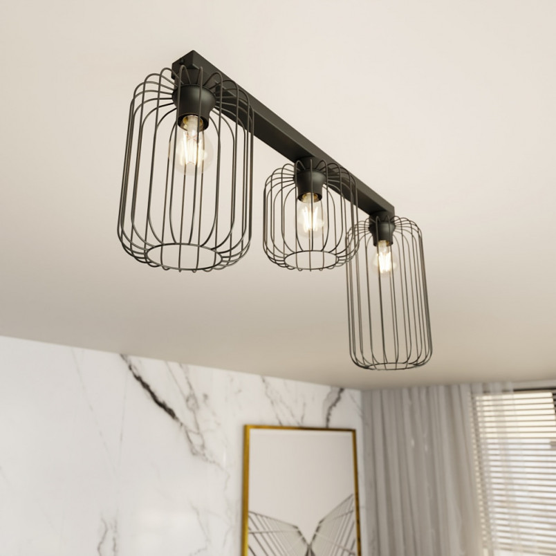 Plafon Barn czarny Emibig | Loftowy design, 70cm
