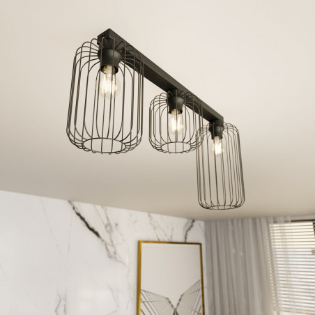Plafon Barn czarny Emibig | Loftowy design, 70cm