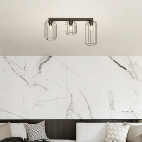 Plafon Barn czarny Emibig | Loftowy design, 70cm