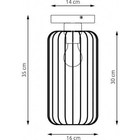 Plafon druciany Barn czarny Emibig | Loftowa lampa E27