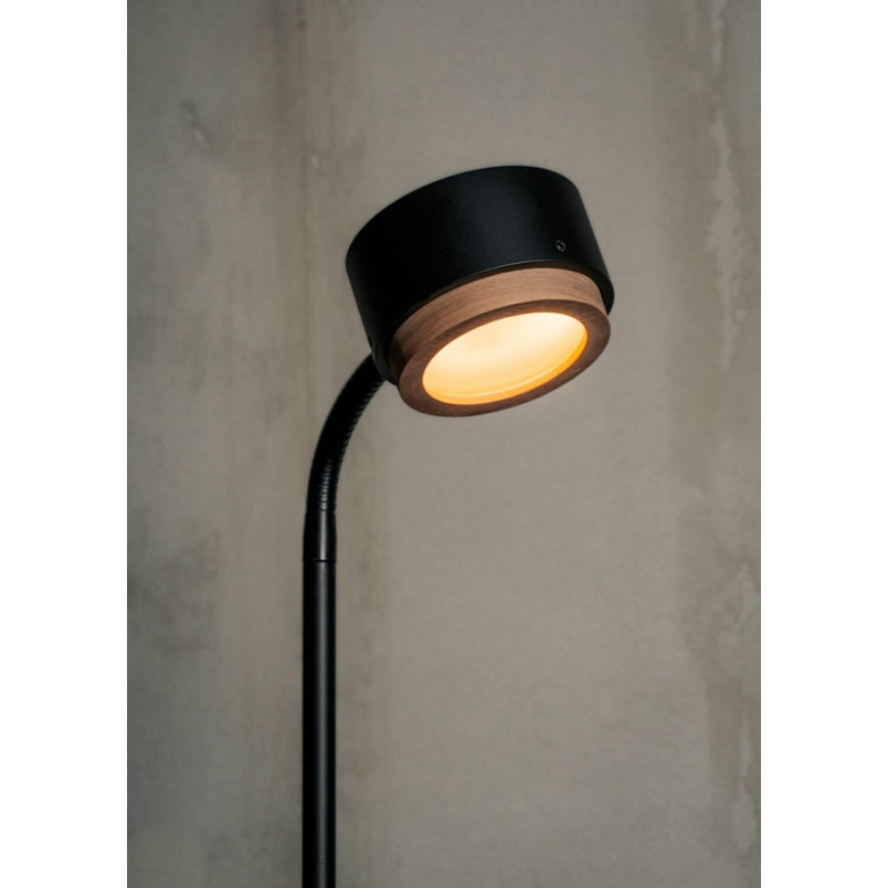 Lampa podłogowa LoftLight Jubi Wood | Czarna, ze ściemniaczem