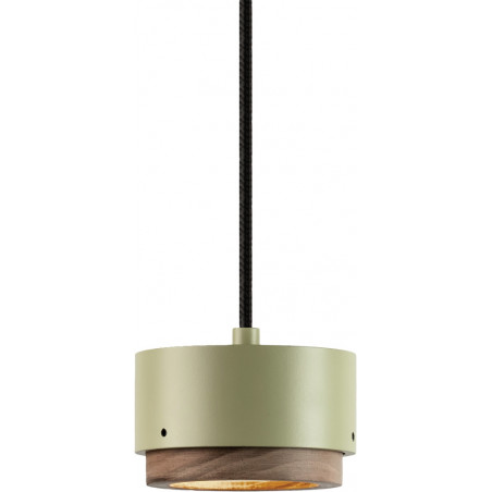 Lampa wisząca Jubi LED LoftLight | Zielona, drewno orzech