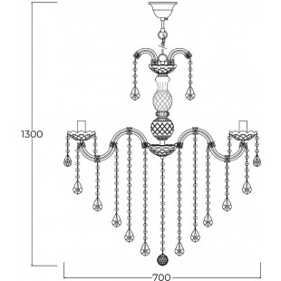 Żyrandol Chateau: Kryształowy Blask ZumaLine - 70cm