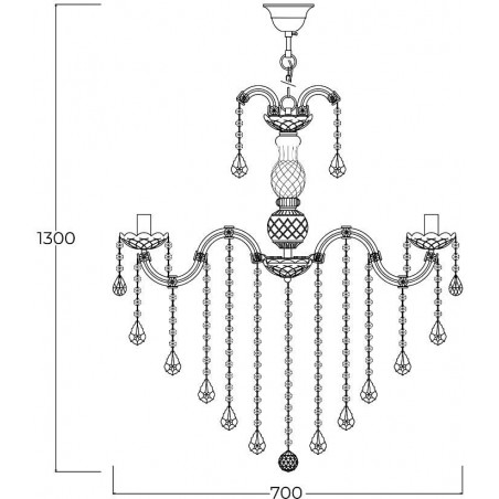 Żyrandol Chateau: Kryształowy Blask ZumaLine - 70cm