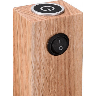 Lampa podłogowa loft Trio Marley III | Czarny mat / Drewno