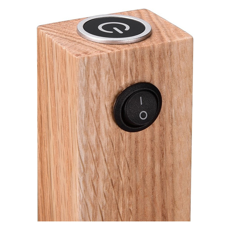 Lampa podłogowa loft Trio Marley III | Czarny mat / Drewno