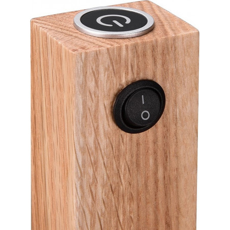 Lampa podłogowa loft Trio Marley III | Czarny mat / Drewno