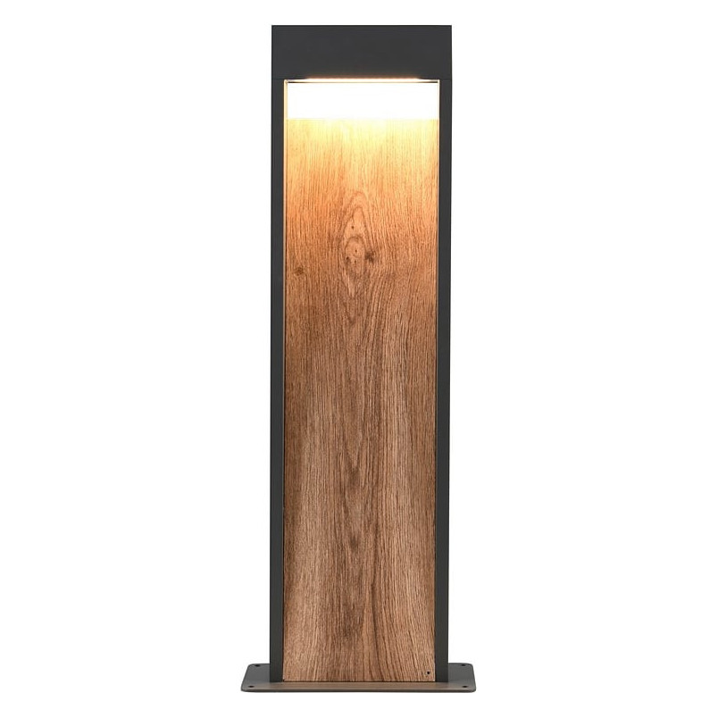 Słupek ogrodowy Salmon LED Trio - antracyt, imitacja drewna