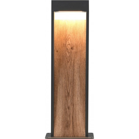 Słupek ogrodowy Salmon LED Trio - antracyt, imitacja drewna