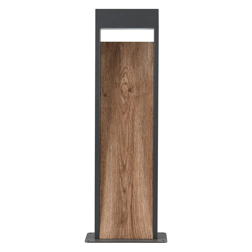Słupek ogrodowy Salmon LED Trio - antracyt, imitacja drewna