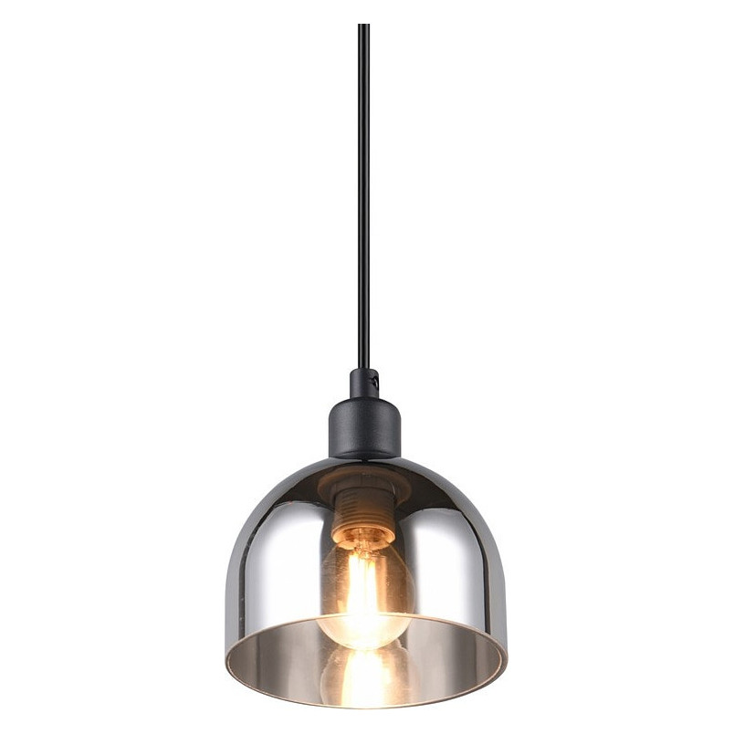 Lampa wisząca Molly - szkło, chrom/czarny | Reality